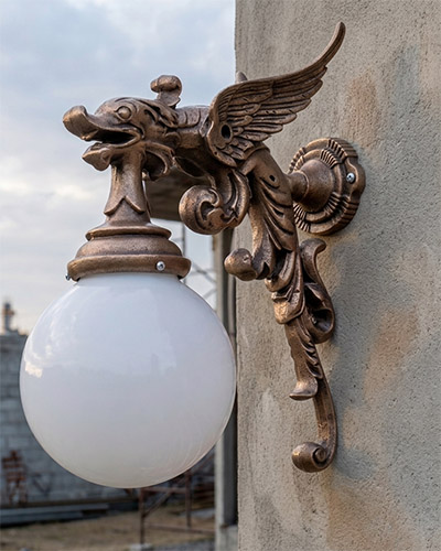 Luminario Dragon R12, de pared.